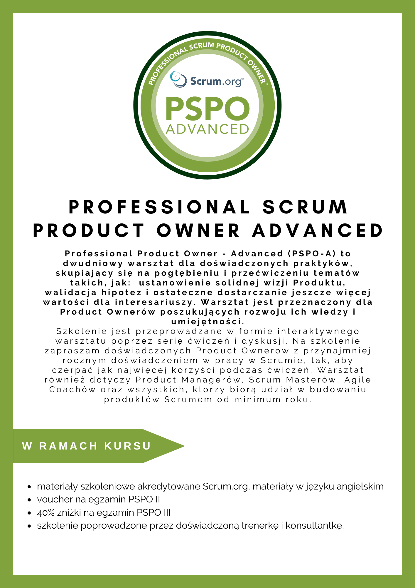 Professional Scrum Product Owner Advanced