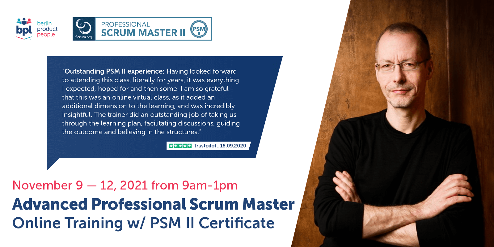 Advanced Professional Scrum Master Online Training w/ PSM II Certificate — November 9-12, 2021