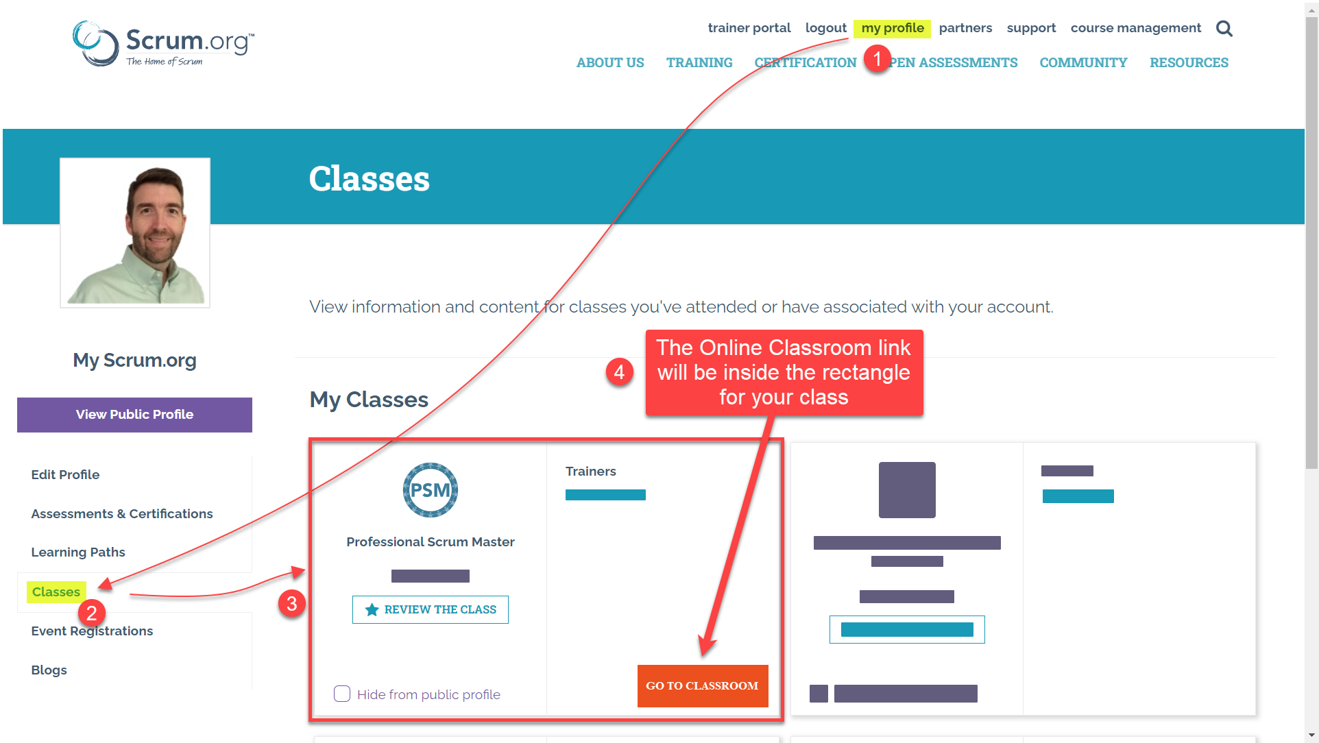 Online Classroom Location