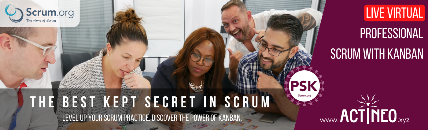 Live Virtual Professional Scrum with Kanban training. The best kept secret in Scrum.