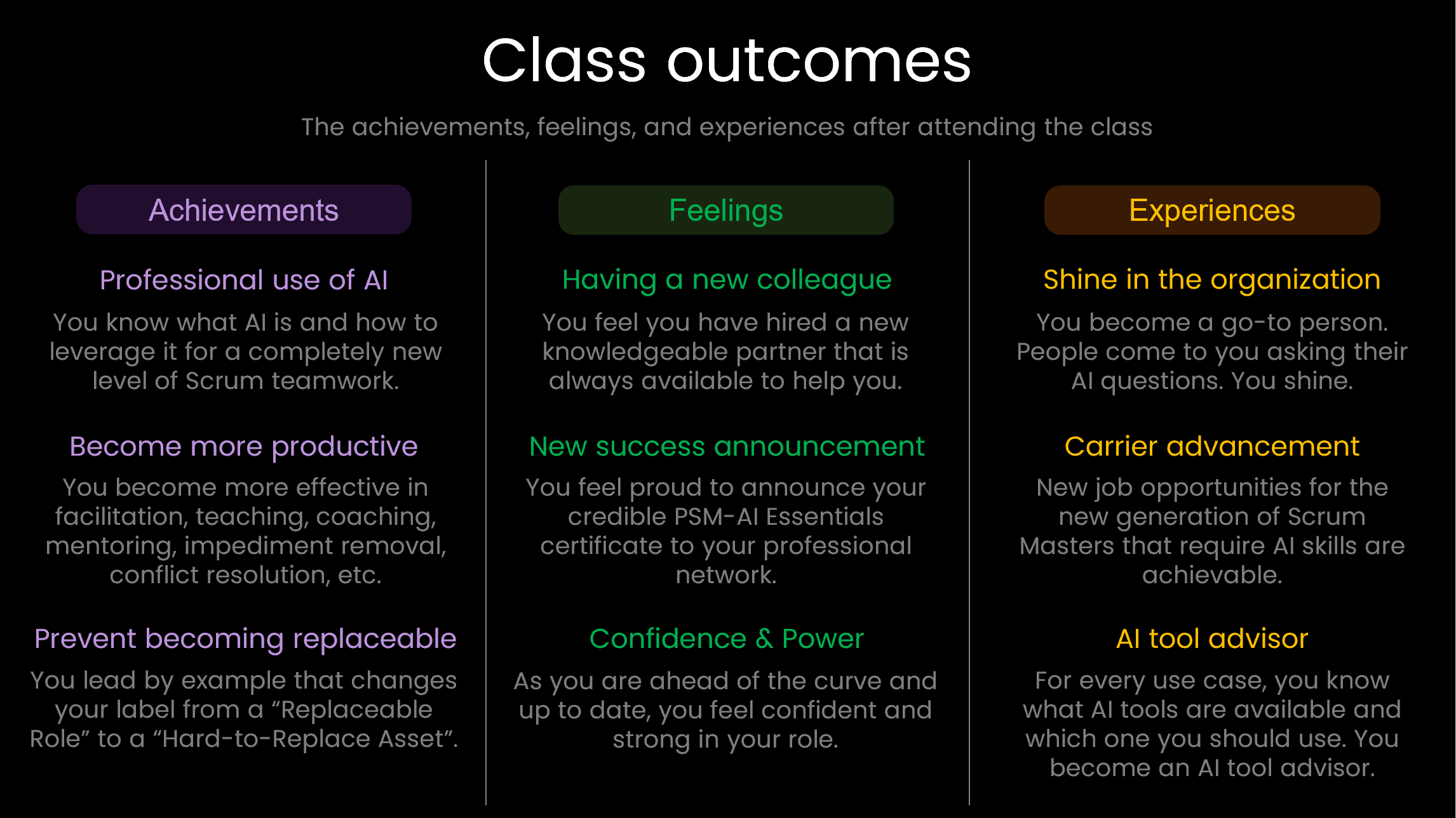 Class Outcomes