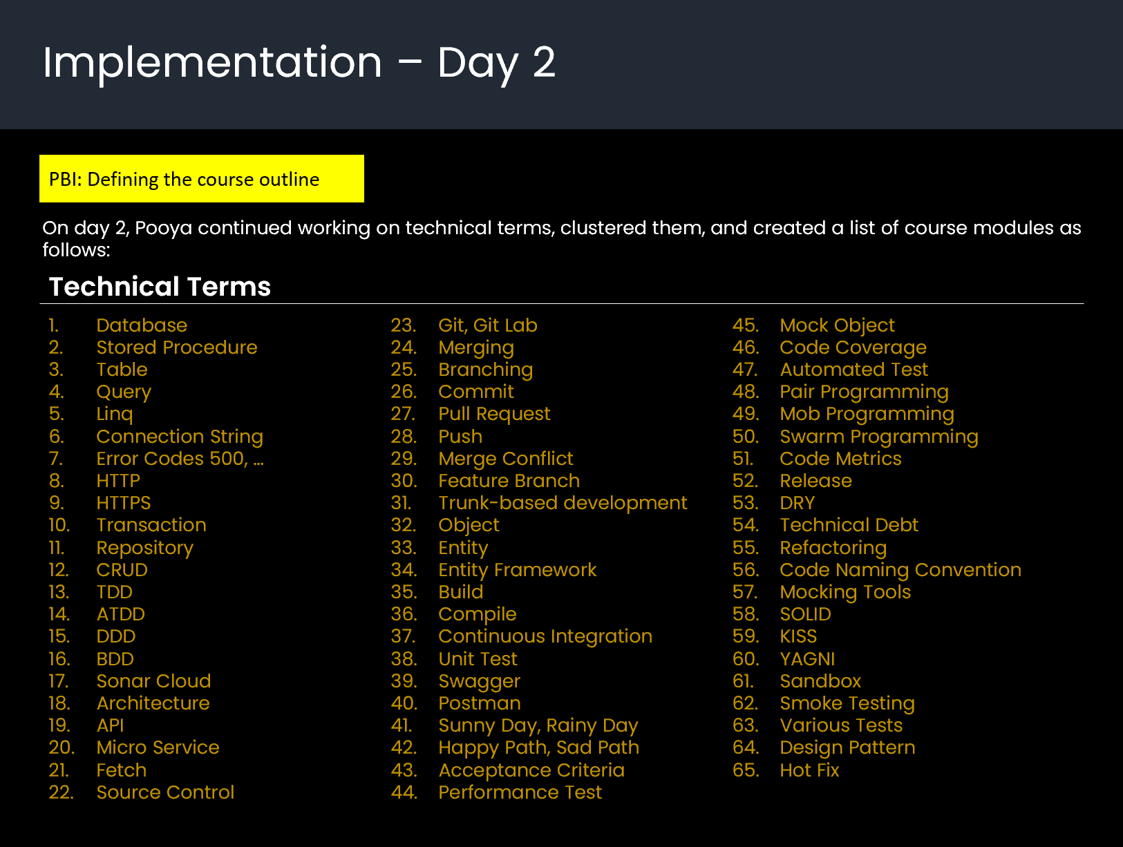 Implementation - Day 2
