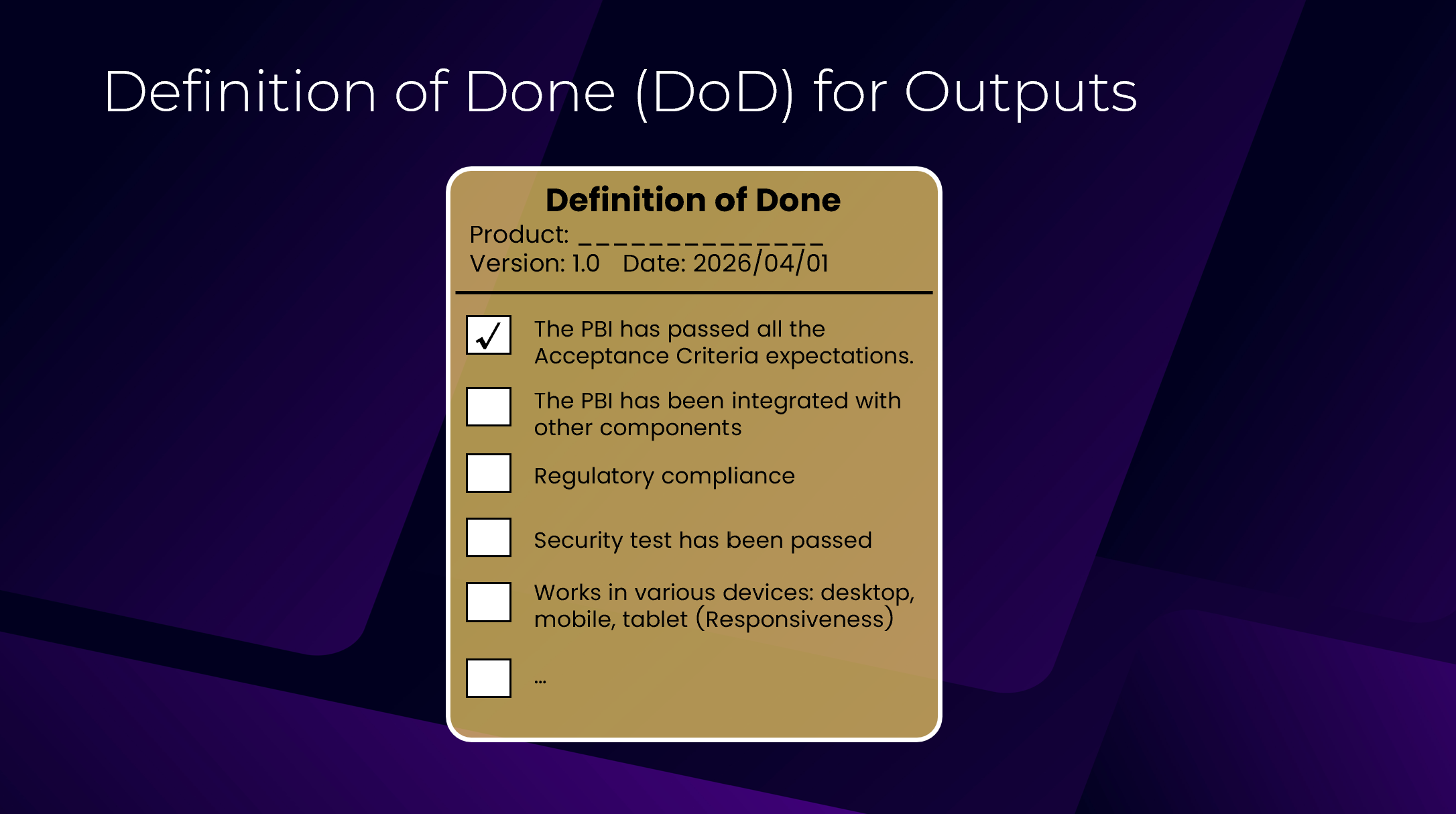 Definition of Done (DoD) vs. Definition of Value (DoV) vs. Definition ...