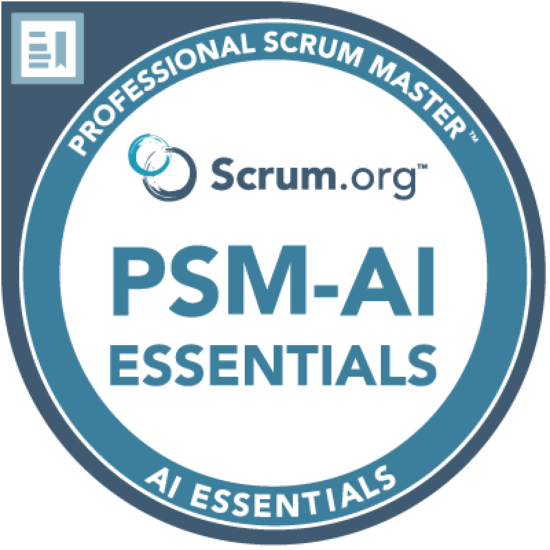 Professional Scrum Master AI Essentials Certification Badge