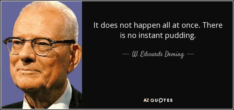 deming, there is no instant pudding