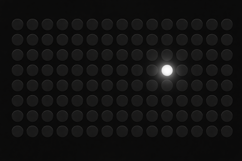 1 white ball surrounded by 99 black ones