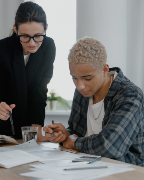 retrospective - two people working 