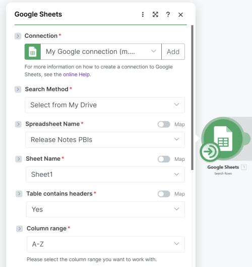Google Sheet Module