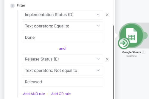 Google Sheet Filters