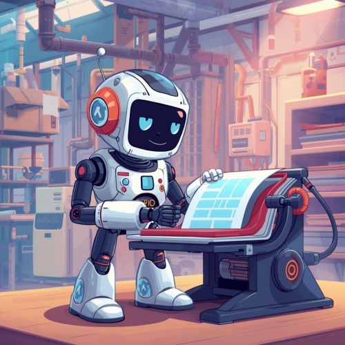 AI and printing Press Cartoon