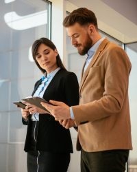 2 people working together 