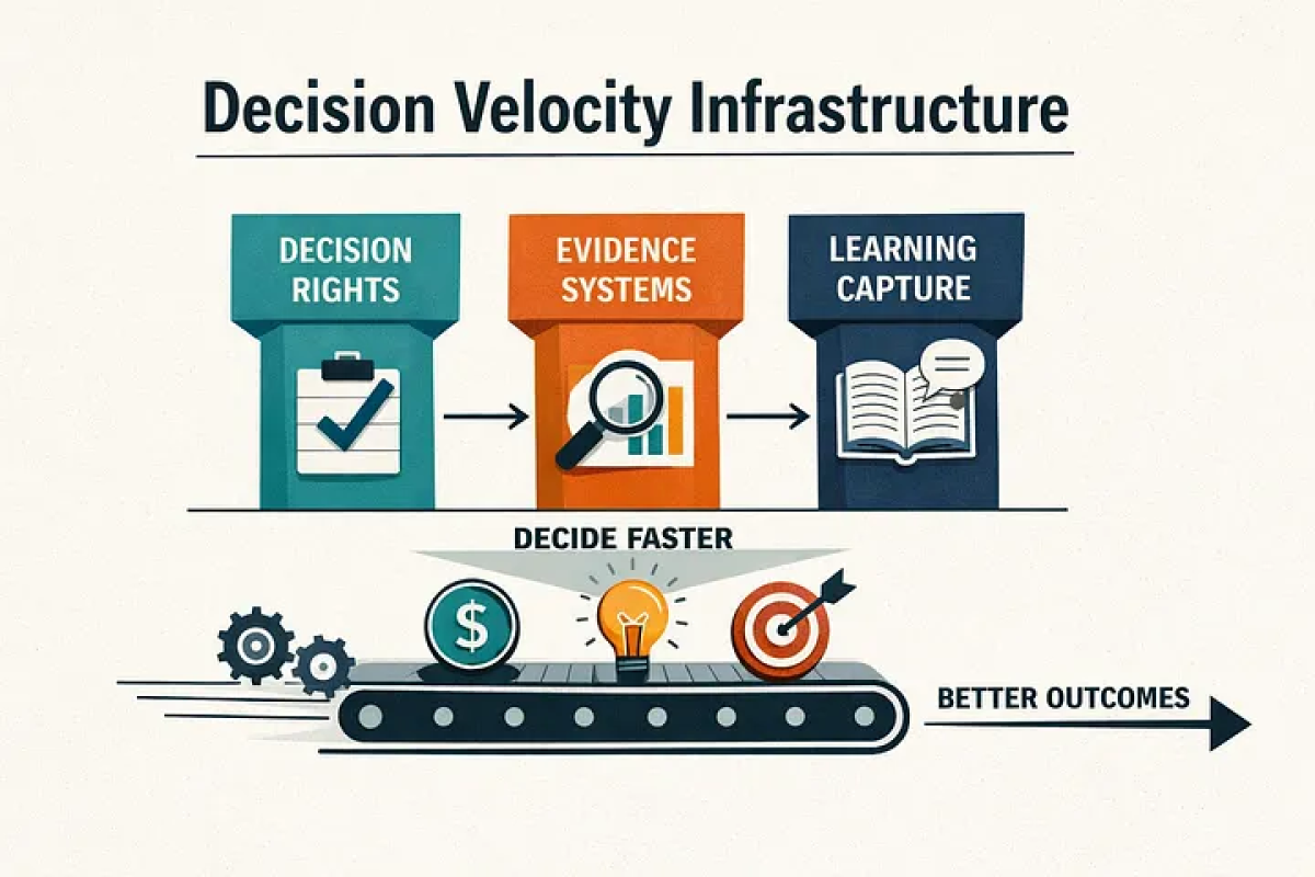 Three pillars: Decision Rights, Evidence Systems, Learning Capture